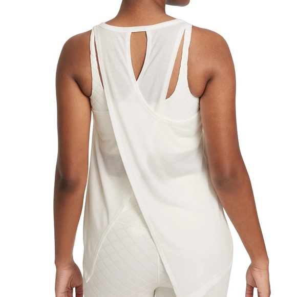 BRAND NEW women Nike nike yoga crossback white tank top size L - Picture 1 of 8